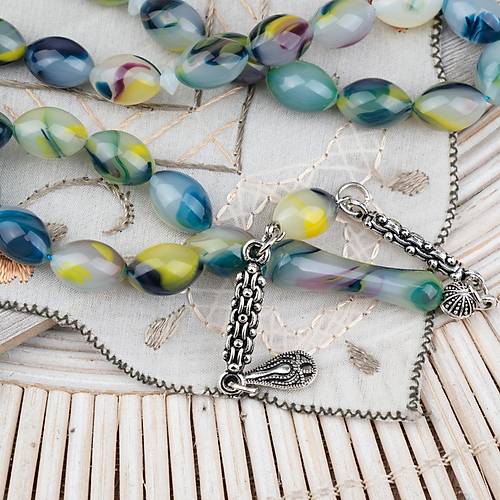 Arizona Katalin Alpaka P�sk�l Beyzi Kesim 8x12mm Tesbih- Ye�il