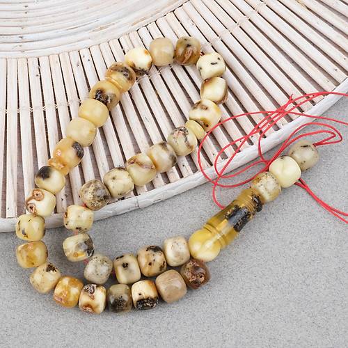 Damla Kehribar Bilek Boy Tekerlek Kesim 10x9.5mm Tesbih