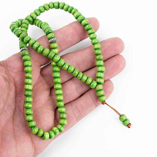 Aa Yeil Habbe 99luk Tekerlek Kesim 6.5x5mm Namaz Tesbihi