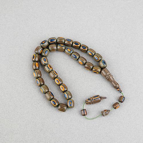 Kafur A�ac� Kaps�l Kesim 11x12mm Tesbih -Mavi Sar�