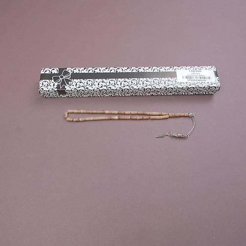 U�ak Cam� Kesme Kesim Alpaka P�sk�ll� 4x8mm Tesbih - S�tl� Kahve