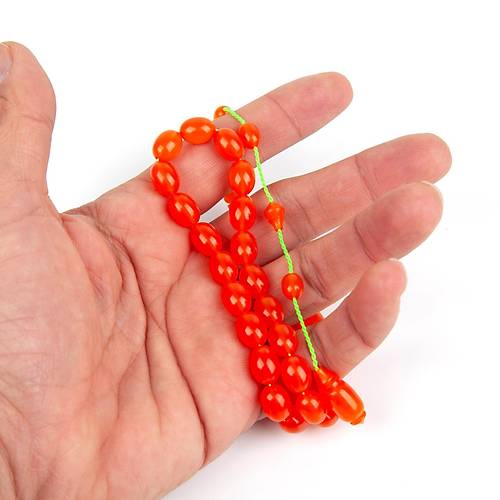 Skma Kehribar Beyzi Kesim 8x10.5mm Tesbih