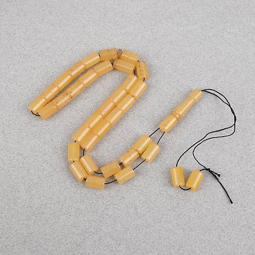 Ate� Kehribar Kesme Kesim 7x11mm Tesbih -Bal Sar�s�
