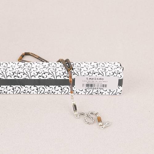 S�kma Kehribar Bilek Boy Kesme Kesim 4x7mm Sallama Tesbih Kahverengi
