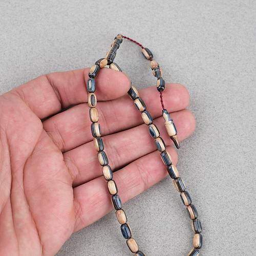 Kafur A�ac� Bilekboy Kaps�l Kesim 4.5x7.5mm Tesbih Bej-Ye�il