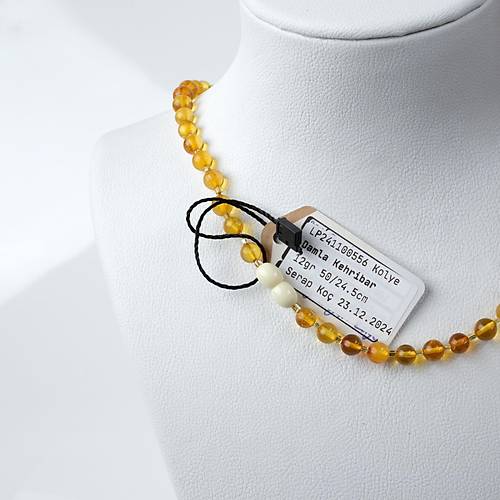 Doal Damla Kehribar 50cm Kolye