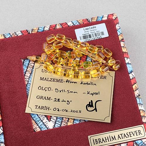 Alman Katalin Usta ��i Kaps�l Kesim 9x11.5mm Tesbih -�effaf Sar�
