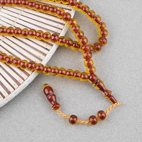 Ate� Kehribar 99luk Namaz Tesbih Tekerlek Kesim 9x7mm Tesbih - Kay�s�