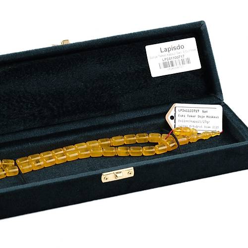 Katalin Dinlenmi Suriye Tekeri Miskevi Malzeme Kapsl Kesim 8x11mm Tesbih -Sar