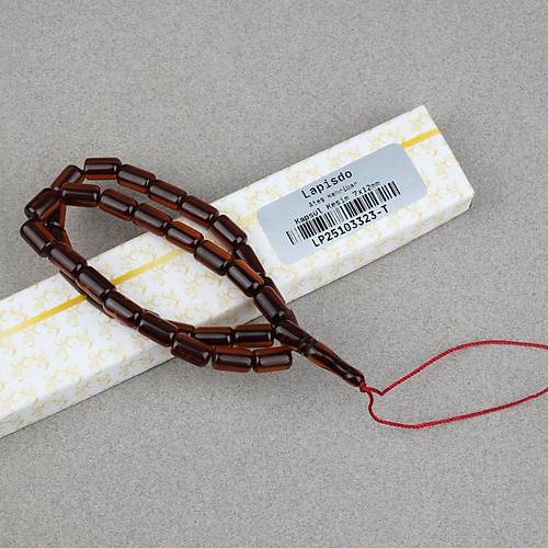 Ate� Kehribar Kaps�l Kesim 7x12mm- Koyu Karamel P�sk�ls�z