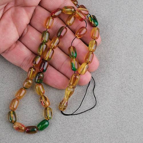 S�kma Kehribar Kaps�l Kesim 7x11mm Tesbih P�sk�ls�z