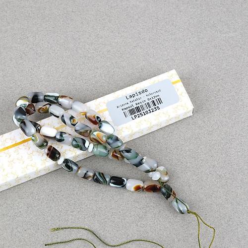 Arizona Katalin Kaps�l Kesim 8x12mm Tesbih (P�sk�ls�z) - Ye�il Beyaz