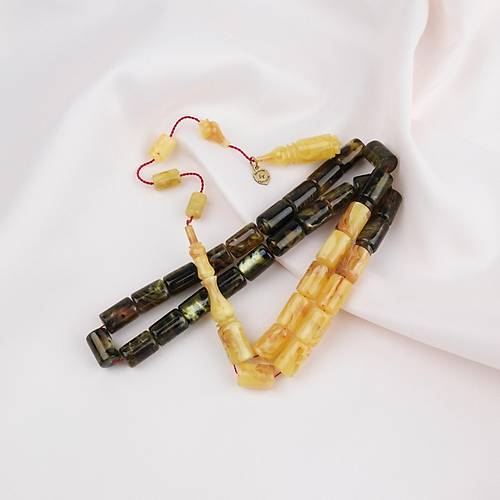 Katalin Dinlenmi� �ift Renk Usta ��i �mzal� Yumu�ak Kesme Kesim 8x13mm Tesbih