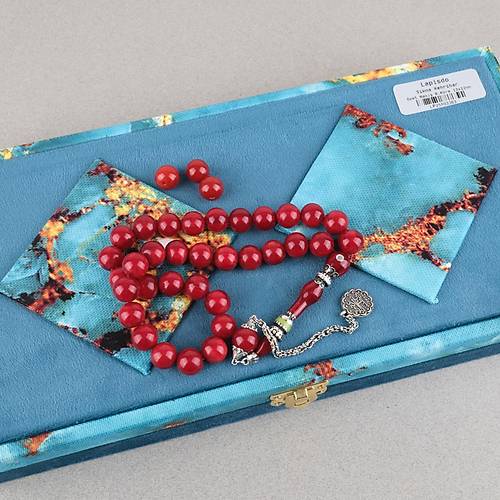 S�kma Kehribar �zel G�m�� Nak�� �mame Bas�k K�re Kesim 12x13mm Tesbih