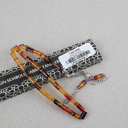 S�kma Kehribar Mozaik Kesme Kesim 6x10.5mm Tesbih