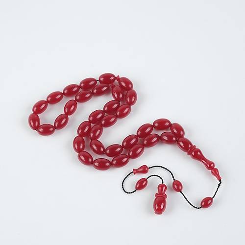 Zar Kehribar Beyzi Kesim 7.5x11.5mm Tesbih -Vine