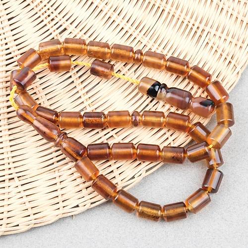 Sumatra Kaya Damla Kehribar Kaps�l Kesim 9x13mm Tesbih