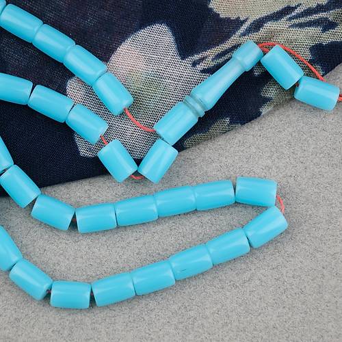 U�ak Cam� Kesme Kesim 7x10mm Tesbih P�sk�ls�z Turkuaz