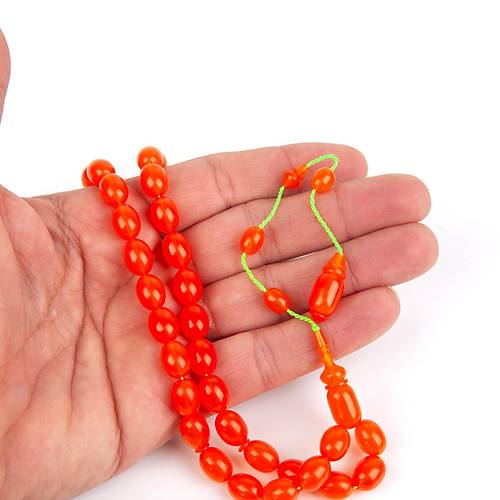 Skma Kehribar Beyzi Kesim 8x10.5mm Tesbih