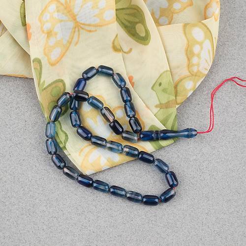 S�kma Kehribar Kaps�l Kesim Bilek Boy 5x8mm Tesbih P�sk�ls�z Mavi