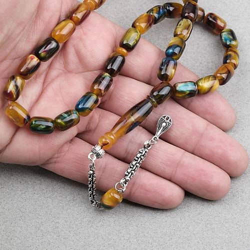 Arizona Katalin Alpaka P�sk�l Kaps�l Kesim 8x12mm Tesbih- Kahverengi