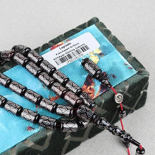 Kuka Usta i mzal 925Ayar Gm akml Kapsl Kesim 9x15mm Tesbih