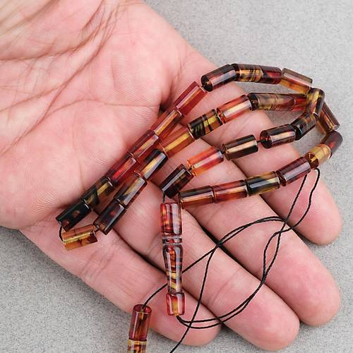 S�kma Kehribar Kesme Kesim 6x10mm Tesbih P�sk�ls�z