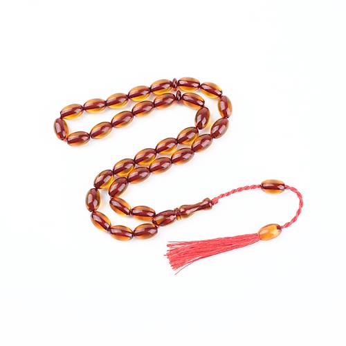 S�kma Kehribar Beyzi Kesim 9x14mm Tesbih