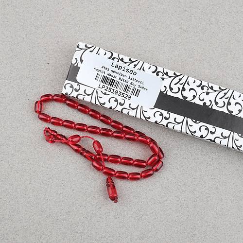 Ate� Kehribar Kaps�l Kesim Sistemli Bilek Boy 5x8mm Tesbih Bordo