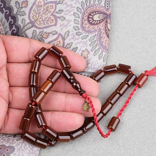 Omari S�kma Kehribar Yumu�ak Kesme Kesim Sistemli 7x10mm Tesbih