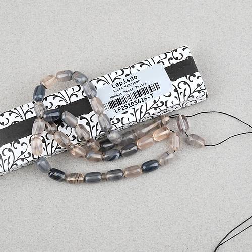 S�kma Kehribar Kaps�l Kesim 7x11mm Tesbih P�sk�ls�z Gri