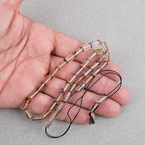 S�kma Kehribar Bilek Boy Kesme Kesim 5x9mm Tesbih -�effaf Siyah