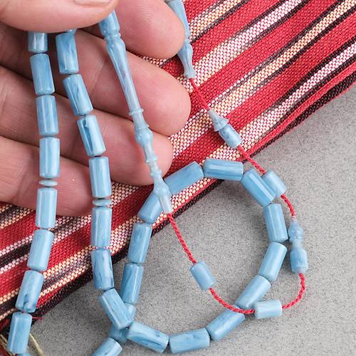 Katalin �ubuk Usta ��i Kesme Kesim 5x11mm Tesbih -A��k Mavi�