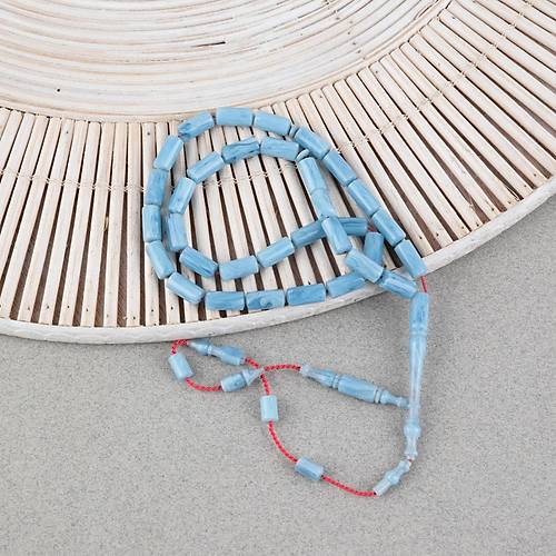 Katalin �ubuk Usta ��i Kesme Kesim 5x11mm Tesbih -A��k Mavi�