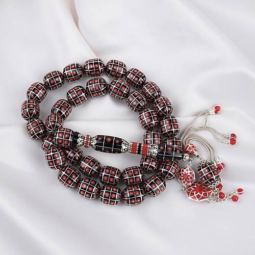 Erzurum Oltu 925Aayar Gm Pskl ,leme,Nak ve mame Kapsl Kesim 13x15mm Tesbih