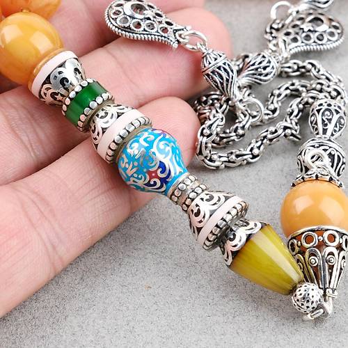 Skma Kehribar zel Gm Nak leme mame 925Ayar Gm Pskl Kre Kesim 13mm Tesbih