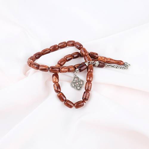 S�kma Kehribar Alpaka P�sk�l Kaps�l Kesim 8x11.5mm Tesbih