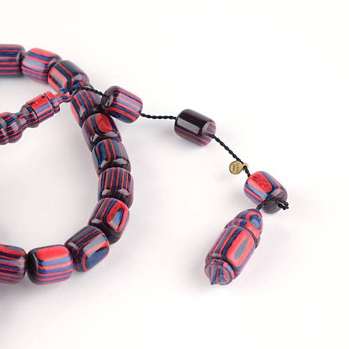 Kafur A�ac� Usta ��i �mzal� Kaps�l Kesim 10x14mm  Tesbih - Bordo Mavi