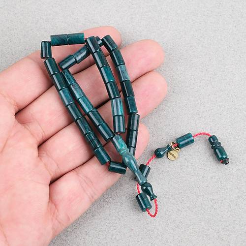 S�kma Kehribar Bilek Boy Kesme Kesim 5x9mm Tesbih -Rolex Ye�il