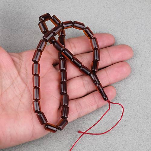 Ate� Kehribar Kaps�l Kesim 7x12mm- Koyu Karamel P�sk�ls�z