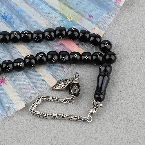 Erzurum Oltu Gm ileme El Boy 925Ayar Gm Pskl Tekerlek Kesim 7x8mm  Tesbih