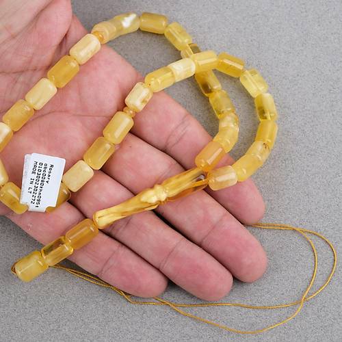 Kaya Damla Kehribar -Balt�k Kaps�l Kesim 8x12mm Tesbih