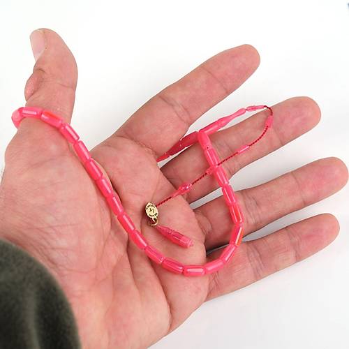 Kadim Katalin Eski Amerikan Istaka Kapsl Kesim  4.5x9mm Tesbih -Pembe