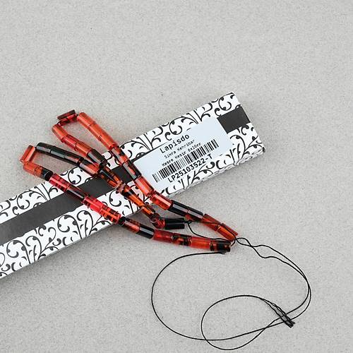 S�kma Kehribar Kesme Kesim 6x10mm Tesbih P�sk�ls�z Siyah K�rm�z�