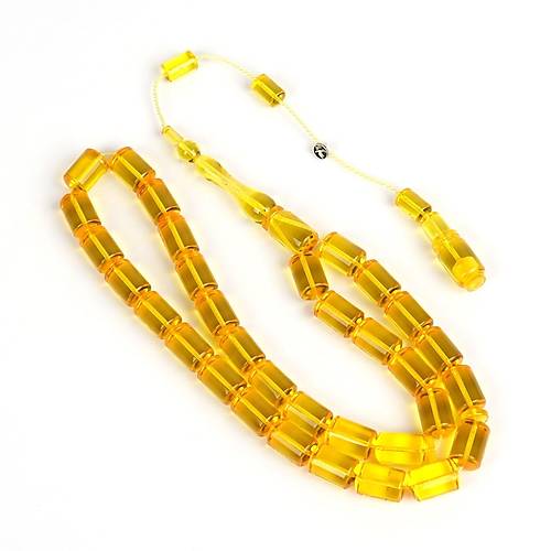 Osmanl� Ate� Kehribar Eski Heykel Obje Kesme Kesim 7x10.5mm Tesbih