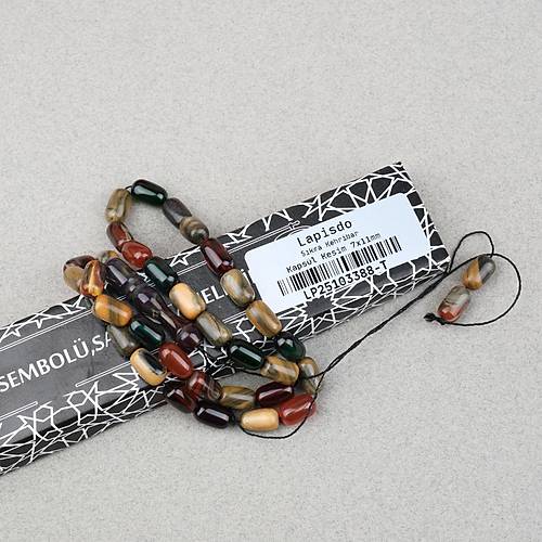 S�kma Kehribar Kaps�l Kesim 7x11mm Tesbih- Bonibon