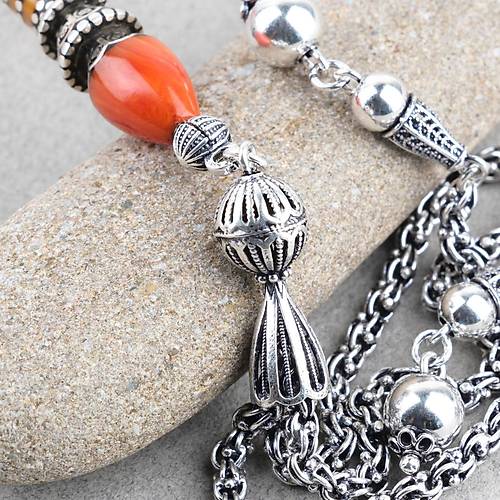Skma Kehribar zel Gm Nak leme mame 925Ayar Gm Pskl Beyzi Kesim 14x17mm Tesbih