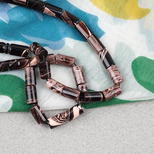 S�kma Kehribar Kesme Kesim 6x10mm Tesbih P�sk�ls�z Krem Kahverengi