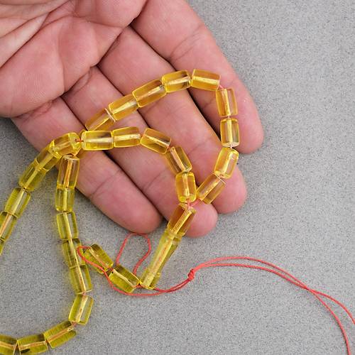 U�ak Cam� Kesme Kesim 7x10mm Tesbih P�sk�ls�z �effaf Sar�