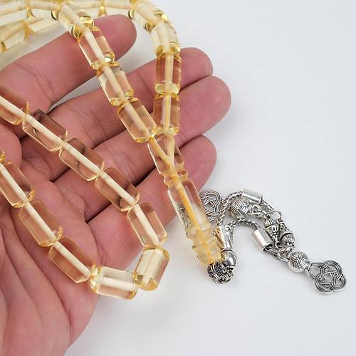 Su Damlas Damla Kehribar Alpaka Pskl Kesme Kesim 9x15mm Tesbih